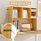 Costway Computer Desktop Bookcase Countertop Storage Bookshelf Organizer with 4 Cubbies Natural/White